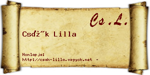 Csák Lilla névjegykártya