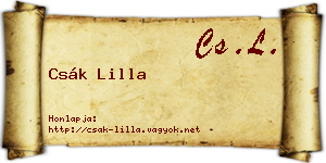 Csák Lilla névjegykártya